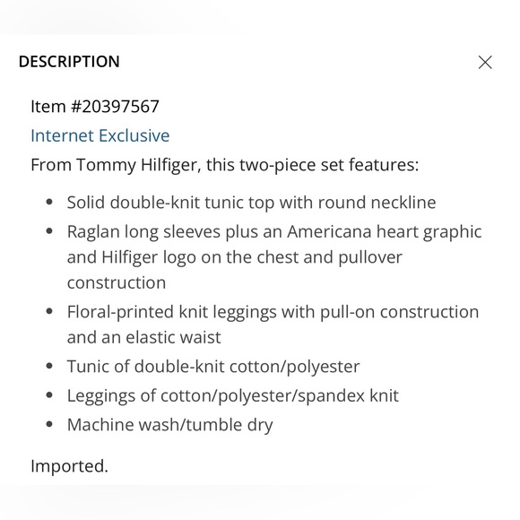 Tommy Hilfiger Girls 2 Piece Set - Picture 4 of 4